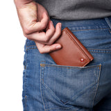 Alpine Swiss Men's Leon RFID Trifold Pocket Wallet – Tan