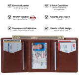 Alpine Swiss Men's Leon RFID Trifold Pocket Wallet – Tan