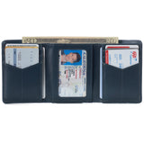 Alpine Swiss Men's Leon RFID Trifold Pocket Wallet – Glossy Nappa Teal