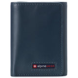 Alpine Swiss Men's Leon RFID Trifold Pocket Wallet – Glossy Nappa Teal