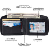 Alpine Swiss Logan Zipper Bifold Wallet – Black