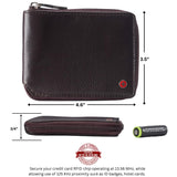 Alpine Swiss Logan Zipper Bifold Wallet – Brown