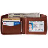 Alpine Swiss Logan Zipper Bifold Wallet – Smooth Finish Tan