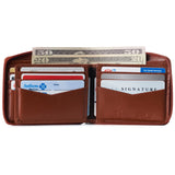 Alpine Swiss Logan Zipper Bifold Wallet – Smooth Finish Tan