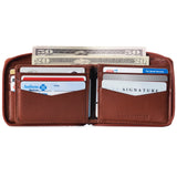 Alpine Swiss Logan Zipper Bifold Wallet – Tan