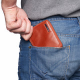 Alpine Swiss Logan Zipper Bifold Wallet – Glossy Nappa Tan