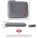 Alpine Swiss Logan Zipper Bifold Wallet – Gray