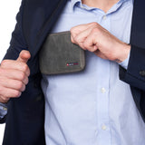 Alpine Swiss Logan Zipper Bifold Wallet – Nubuck Gray
