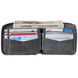 Alpine Swiss Logan Zipper Bifold Wallet – Nubuck Gray