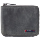 Alpine Swiss Logan Zipper Bifold Wallet – Nubuck Gray