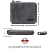 Alpine Swiss Logan Zipper Bifold Wallet – Nubuck Gray