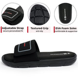Alpine Swiss Gabe Men's Cloud Slide Sandals | Ultra-Comfortable Shock-Absorbing Foam Insole with Arch Support | Adjustable Strap Waterproof Anti-Slip Traction | Great for Recovery Gym Shoes