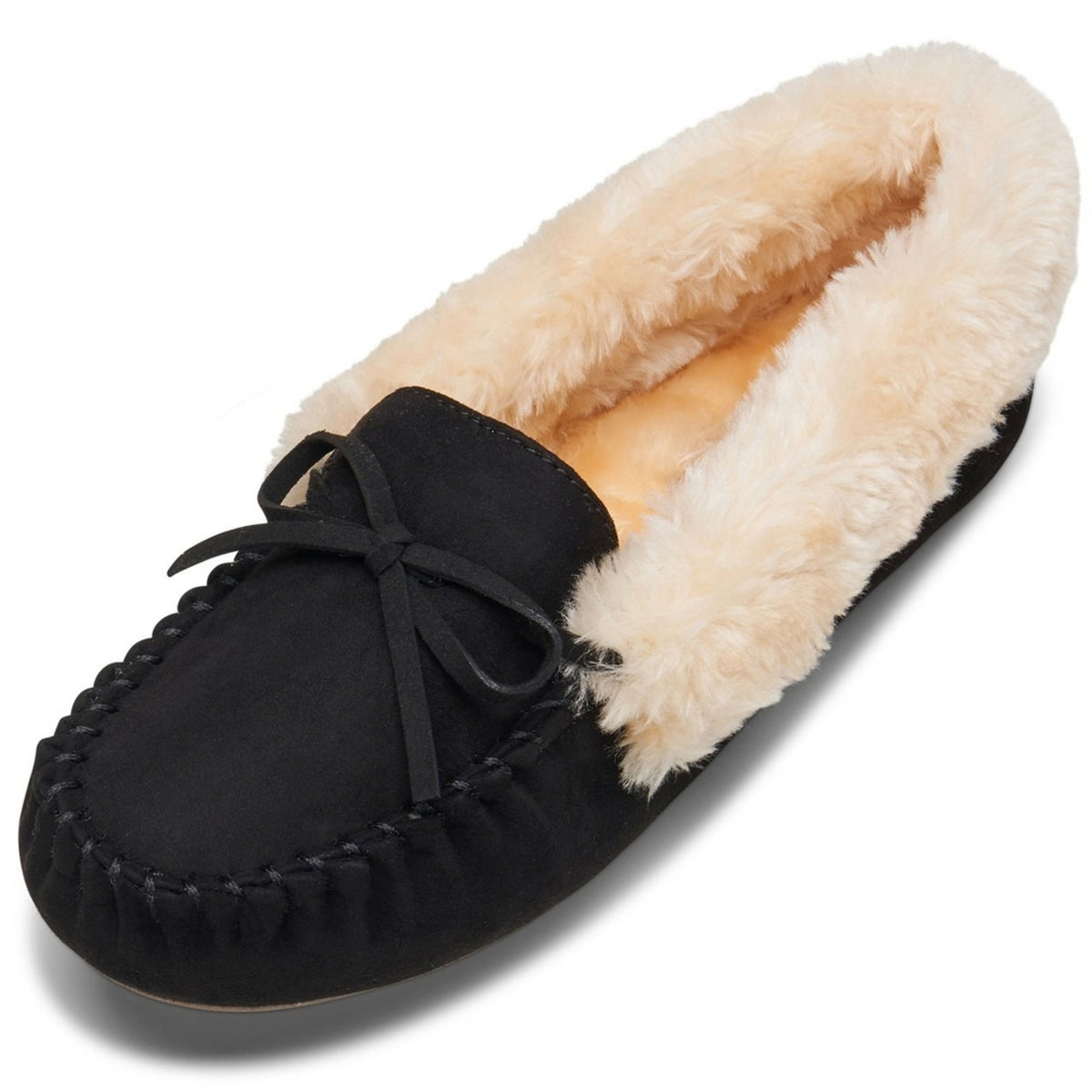 Alpine Swiss Leah Women’s Moccasin Slippers – Black