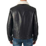 Alpine Swiss Aaron Mens Trucker Jacket – Faux Leather Black