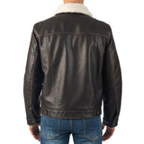 Alpine Swiss Aaron Mens Trucker Jacket – Faux Leather Brown