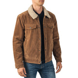 Alpine Swiss Aaron Mens Trucker Jacket – Faux Suede Tan