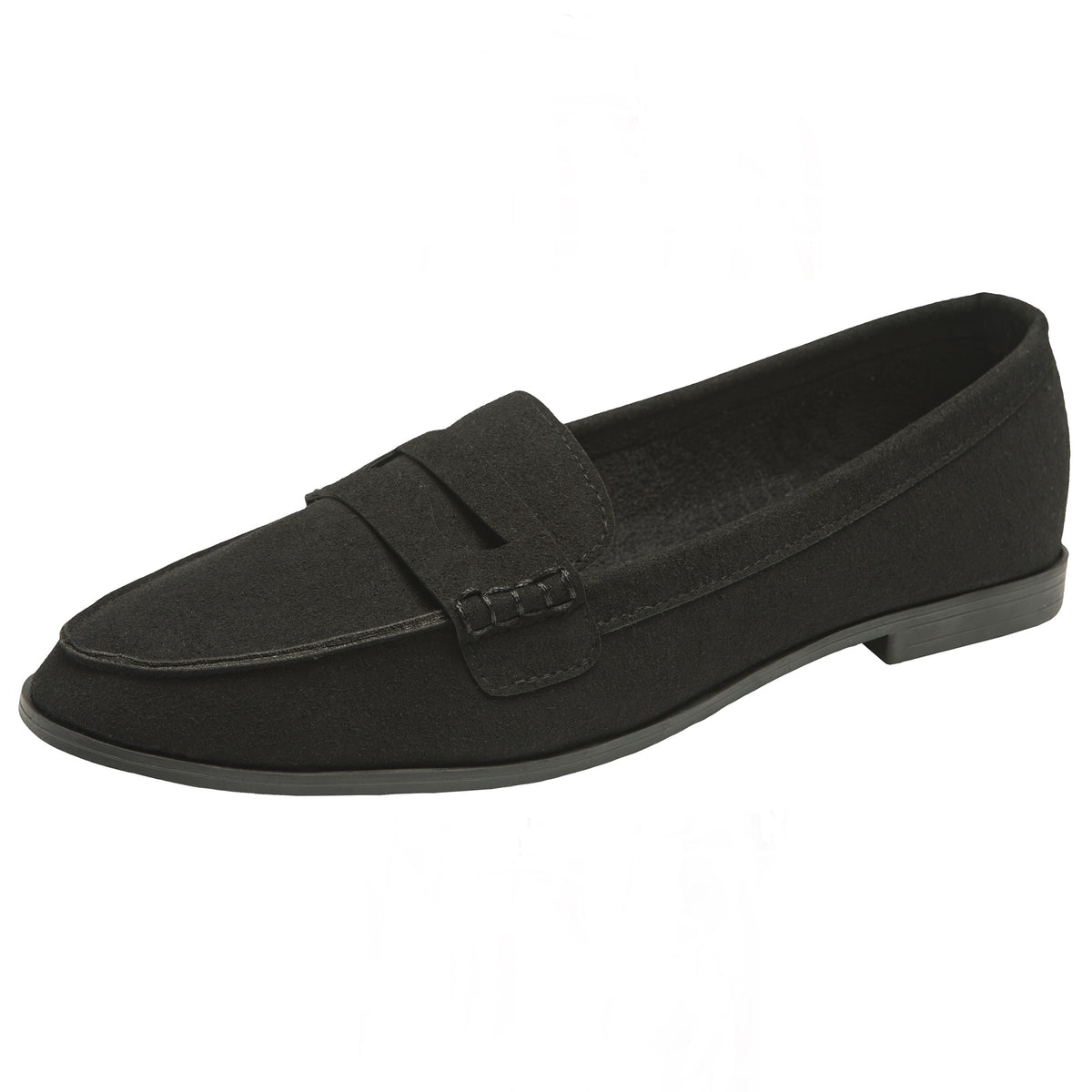 Alpine Swiss Abby Womens Penny Loafers Slip On Flats Comfortable Office Shoes – Black
