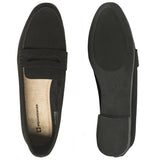 Alpine Swiss Abby Womens Penny Loafers Slip On Flats Comfortable Office Shoes – Black