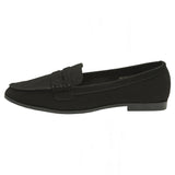 Alpine Swiss Abby Womens Penny Loafers Slip On Flats Comfortable Office Shoes – Black