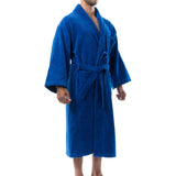 Alpine Swiss Pure Cotton Men Terry Cloth Bathrobe Super Absorbent Hotel Spa Robe – Blue