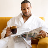 Alpine Swiss Pure Cotton Men Terry Cloth Bathrobe Super Absorbent Hotel Spa Robe – White