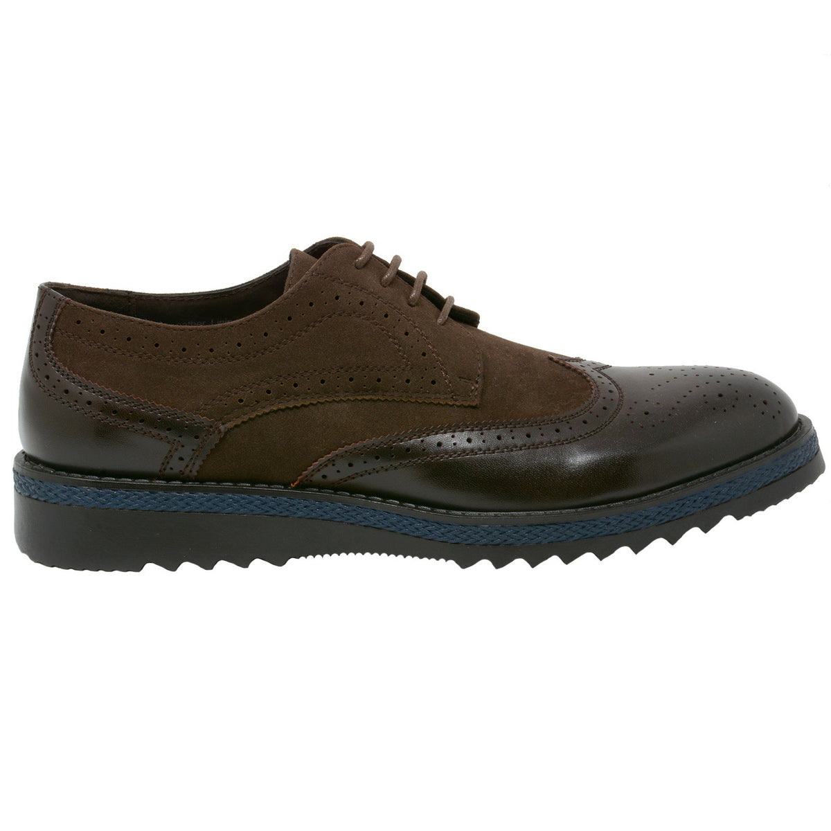 Alpine Swiss Alec Mens Wingtip Shoes 1.5” Ripple Sole Leather Insole & Lining – Brown