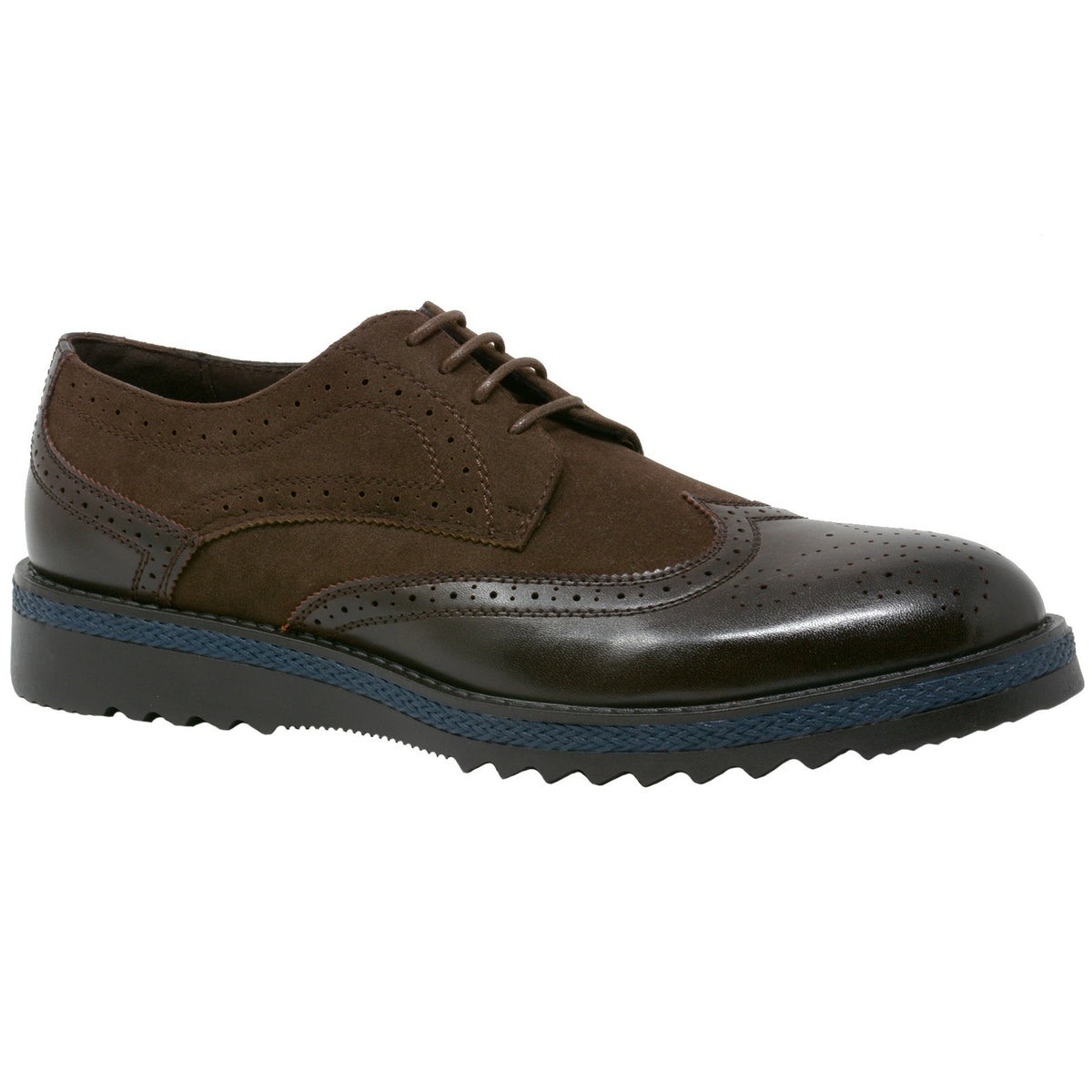 Alpine Swiss Alec Mens Wingtip Shoes 1.5” Ripple Sole Leather Insole & Lining – Brown