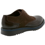 Alpine Swiss Alec Mens Wingtip Shoes 1.5” Ripple Sole Leather Insole & Lining – Brown