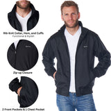 Alpine Swiss Mens Lightweight Bomber Jacket Casual Windbreaker Varsity Coat – Black
