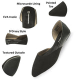 Alpine Swiss Anya Womens D’Orsay Pointed Toe Ballet Flats Dressy Slip On Shoes – Black