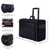 Alpine Swiss Rolling 17" Laptop Briefcase on Wheels Attache Lawyers Case Legal Size – Black