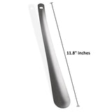 Alpine Swiss Metal Shoe Horn Long Handle 20” or 16” Shoe Helper Steel Shoehorn – Silver