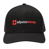 Alpine Swiss Mens Trucker Hat Snapback Mesh Back Cap Adjustable Baseball Cap – Embroidered Black