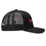 Alpine Swiss Mens Trucker Hat Snapback Mesh Back Cap Adjustable Baseball Cap – Embroidered Black
