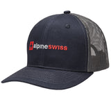 Alpine Swiss Mens Trucker Hat Snapback Mesh Back Cap Adjustable Baseball Cap – Embroidered Navy