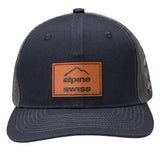 Alpine Swiss Mens Trucker Hat Snapback Mesh Back Cap Adjustable Baseball Cap – Navy