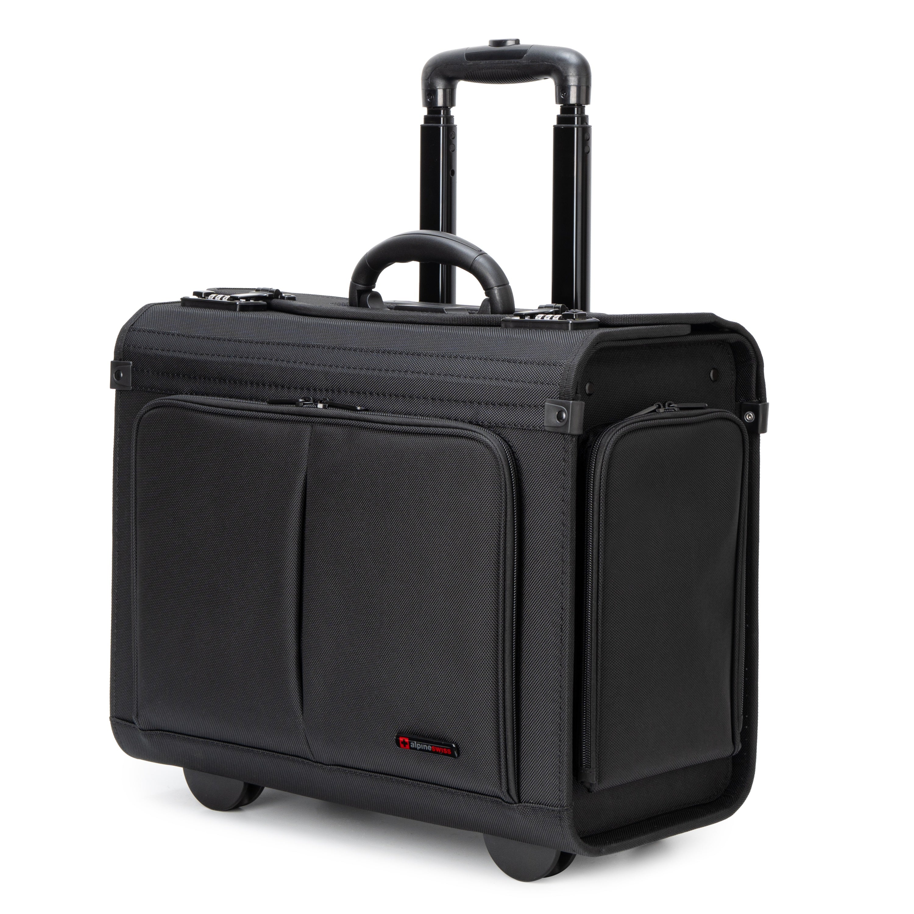 Alpine Swiss Rolling Briefcase Work Overnight Travel Bag Dual