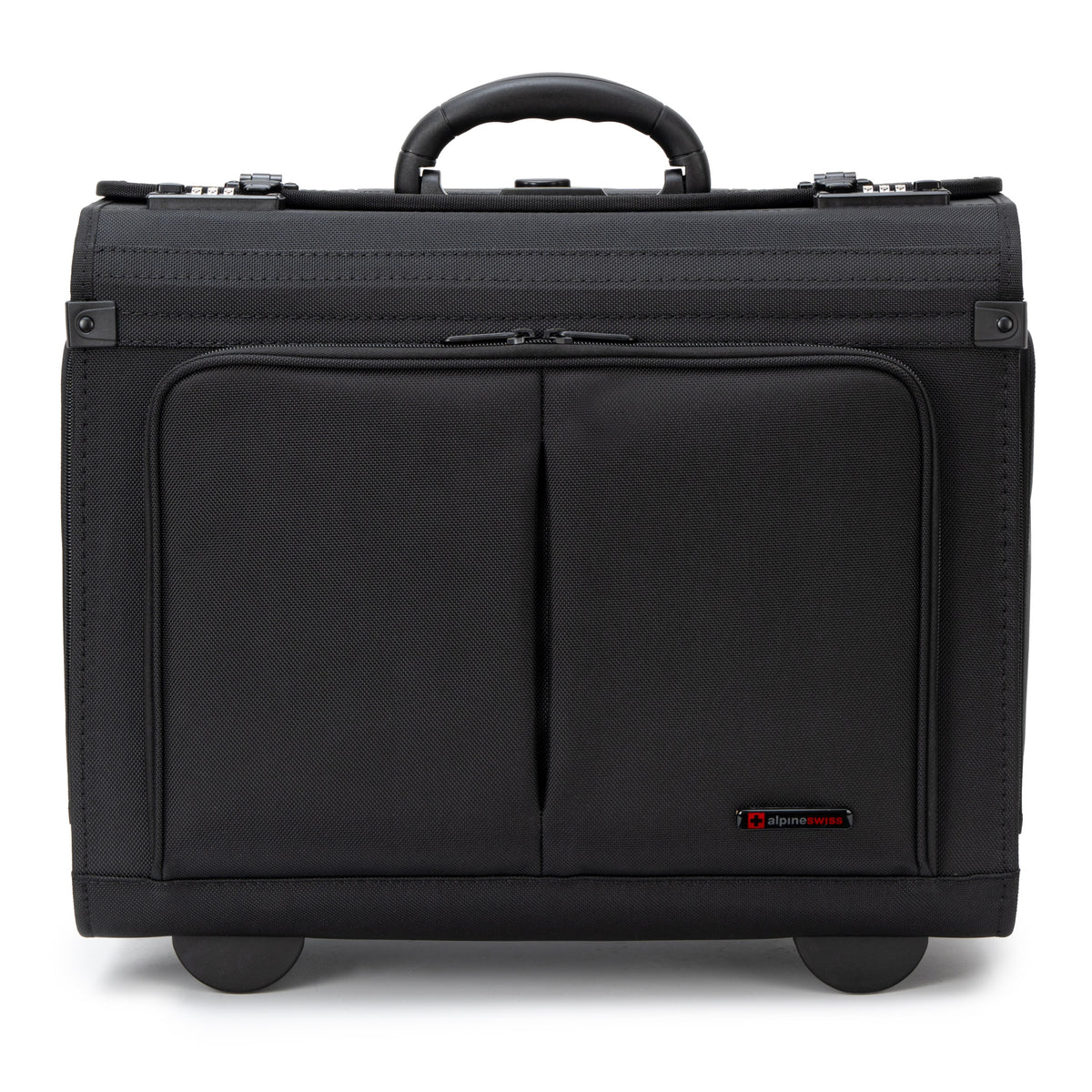 Alpine Swiss Rolling Briefcase Work Travel Overnight Bag Business Attache Case – Black