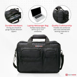 Alpine Swiss Conrad Messenger Bag 15.6 Inch Laptop Briefcase with Tablet Sleeve – Black
