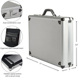 Alpine Swiss Executive Aluminum Briefcase Padded Laptop Briefcase For Men Hard Shell – Silver