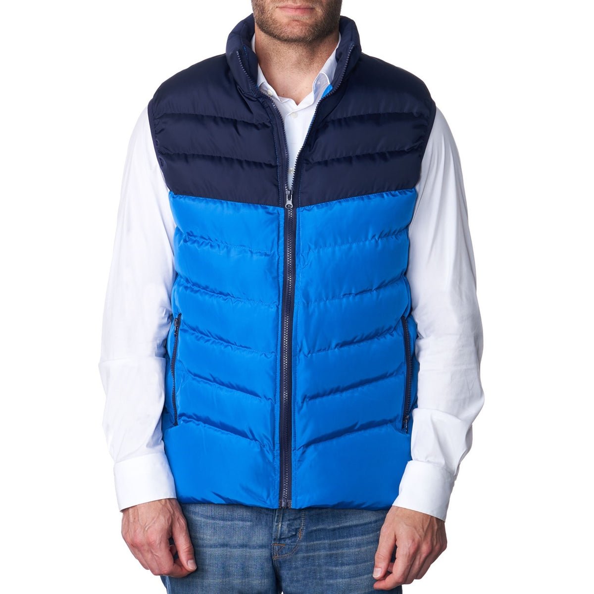 Alpine Swiss Mens Lightweight Down Puffer Vest Insulated Padded Sleeveless Jacket – Blue