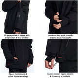 Alpine Swiss Mens Waterproof Ski Jacket Snowboarding Winter Snow Coat Raincoat – Black