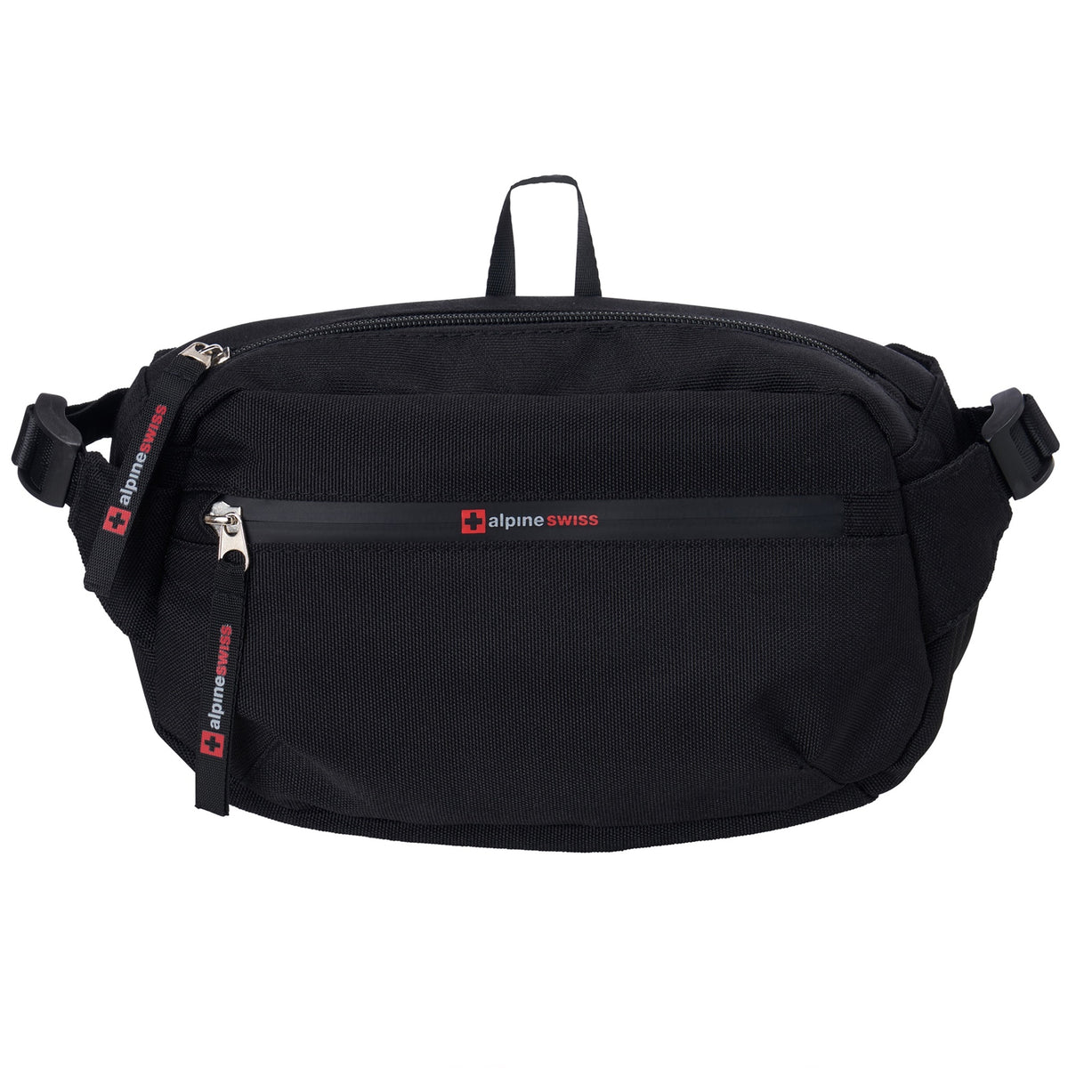 Alpine Swiss Fanny Pack Adjustable Waist Bag Sling Crossbody Chest Pack Bum Bag – Black