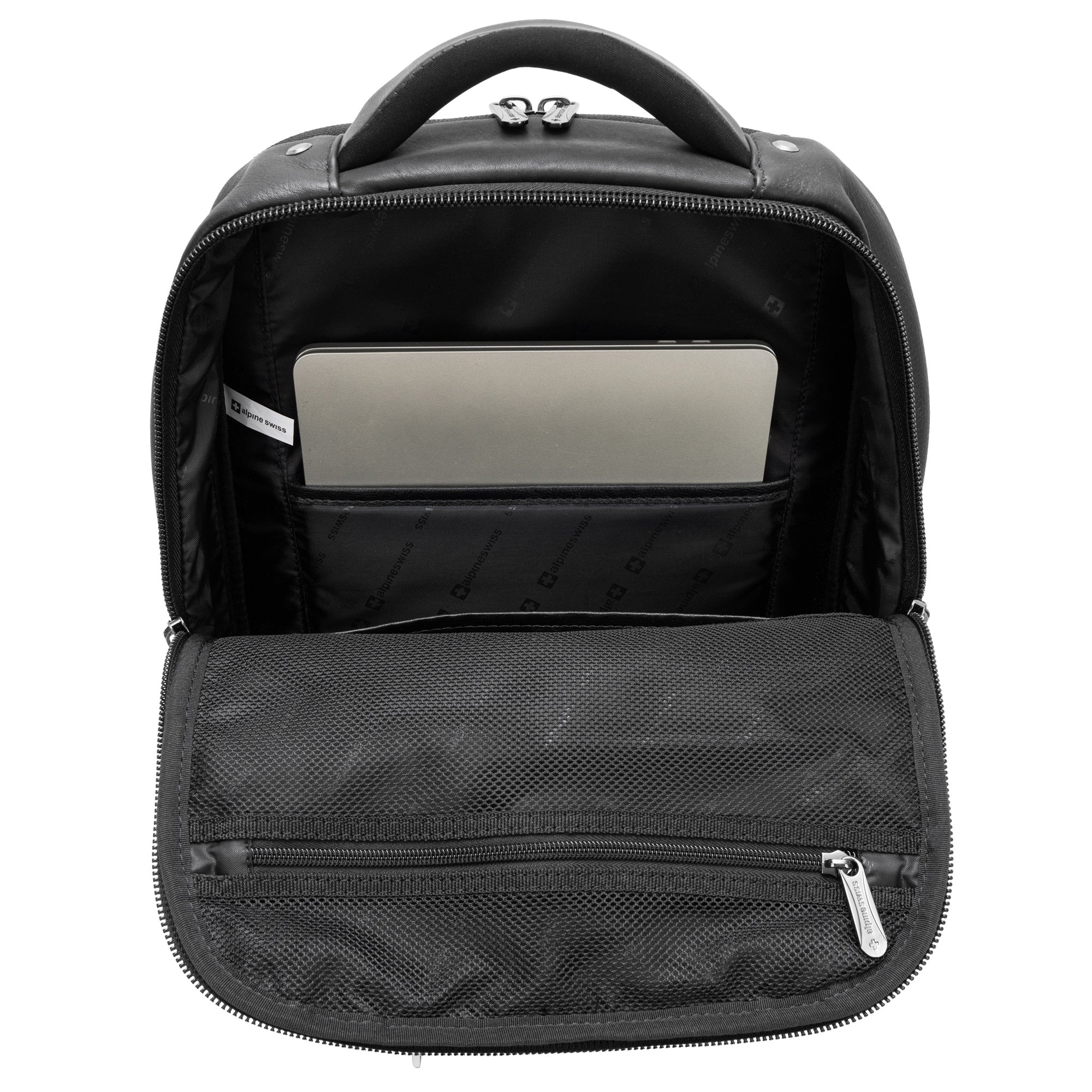 Alpine Swiss Olsen 13” Laptop Travel Backpack Genuine Leather Slim
