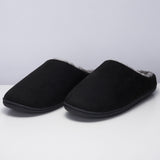 Alpine Swiss Mens Memory Foam Clog Slippers Indoor Comfort Slip On House Shoes – Black