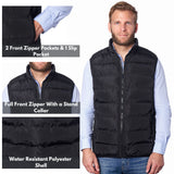Alpine Swiss Mens Lightweight Down Alternative Puffer Vest Sleeveless Jacket – Black