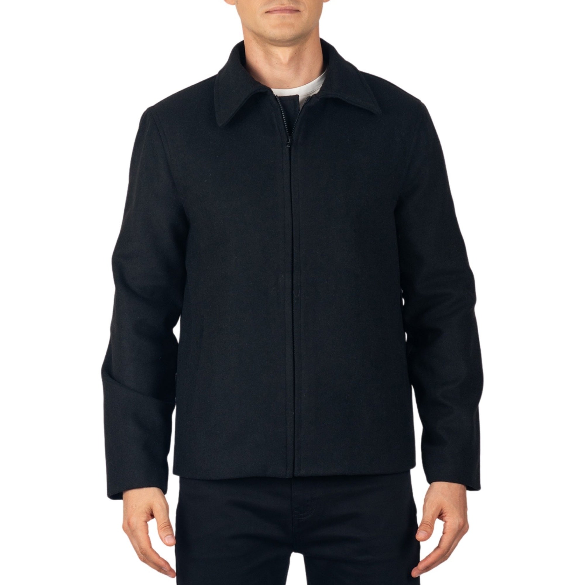 Alpine Swiss Grant Mens Wool Blend Jacket Classic Zip Up Coat