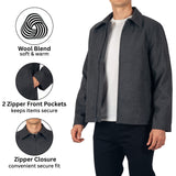 Alpine Swiss Grant Mens Jacket 28" James Dean Style Bomber with Zippered Pockets – Gray