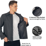 Alpine Swiss Grant Mens Jacket 28" James Dean Style Bomber with Zippered Pockets – Gray