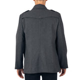 Alpine Swiss Jake Mens Pea Coat Wool Blend Double Breasted Dress Jacket Peacoat – Gray